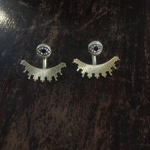 Evil Eye Studs with Ear Jacket